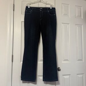 Zoey Beth Women's Dark Wash Blue Jeans with Baby Blue Stitching